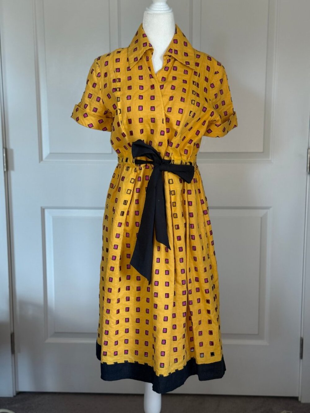 Vintage Diane Von Furstenberg linen cutout wrap dress bow 12